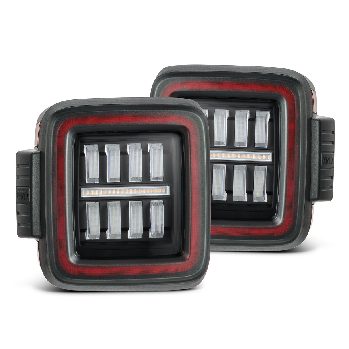 AlphaRex 602020 Prismatic LED Taillights Black Red