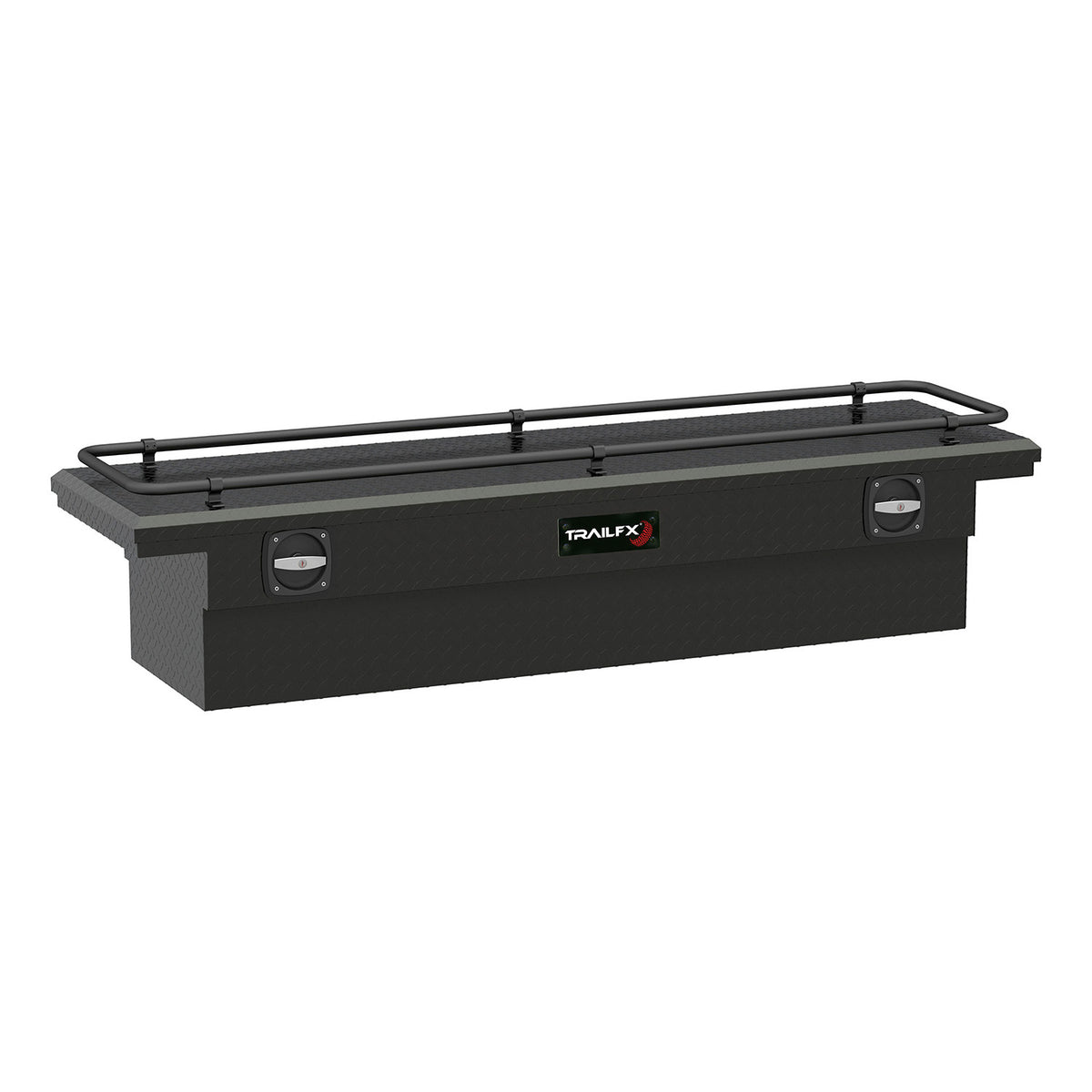 TrailFx - 72 Inch Aluminum Trail Lock® Crossover Toolbox with Rail- Matte Black (120723C)