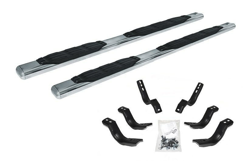 Go Rhino 105404580PS - 5" 1000 Series SideSteps With Mounting Bracket Kit - Polished Stainless Steel