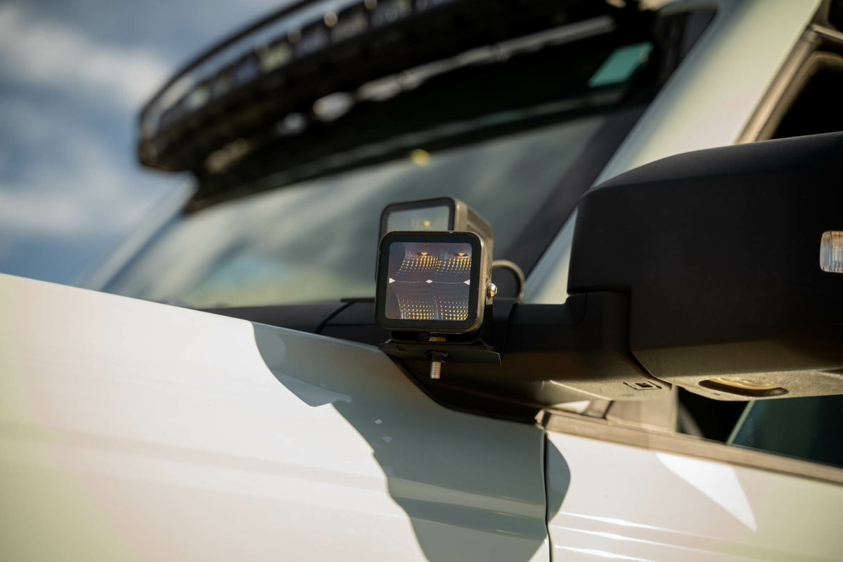 DV8 Offroad - Ford Bronco A-Pillar Dual Light Pod Drop Mounts - LBBR-08