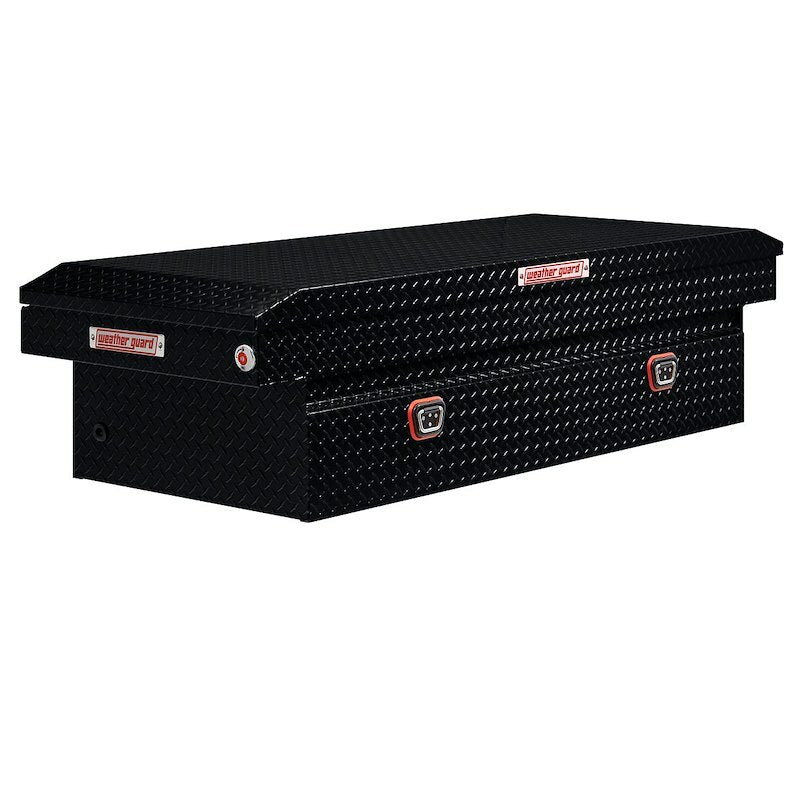 Weather Guard - Model 117-5-04 Saddle Box, Aluminum, Full Extra Wide, Gloss Black, 15.5 cu ft - 117-5-04