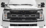 T-Rex Grilles - 1 Pc Laser Cut Pattern Mild Steel Revolver Grille Replacement - Includes Optional Aluminum Accent Trim, Includes (3) Amber running lights, - 6515651