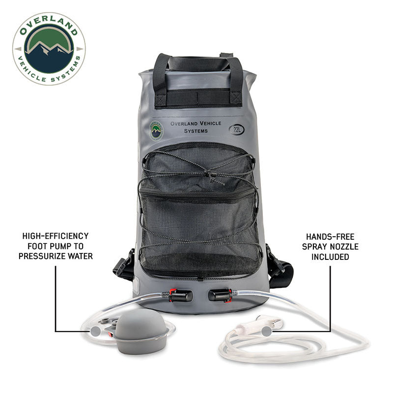 Overland Vehicle Systems - Portable Camp Shower - 23 QT, Nozzle & Accessories - 40300031