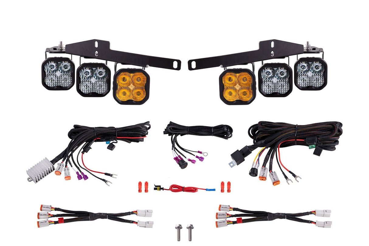 Diode Dynamics - SS3 LED Fog Light Kit for 2017-2020 Ford Raptor, Yellow Max - DD7361