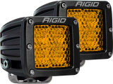 RIGID D-Series Rear Facing Light, High/Low, Amber, Diffused, Surface Mount, Pair