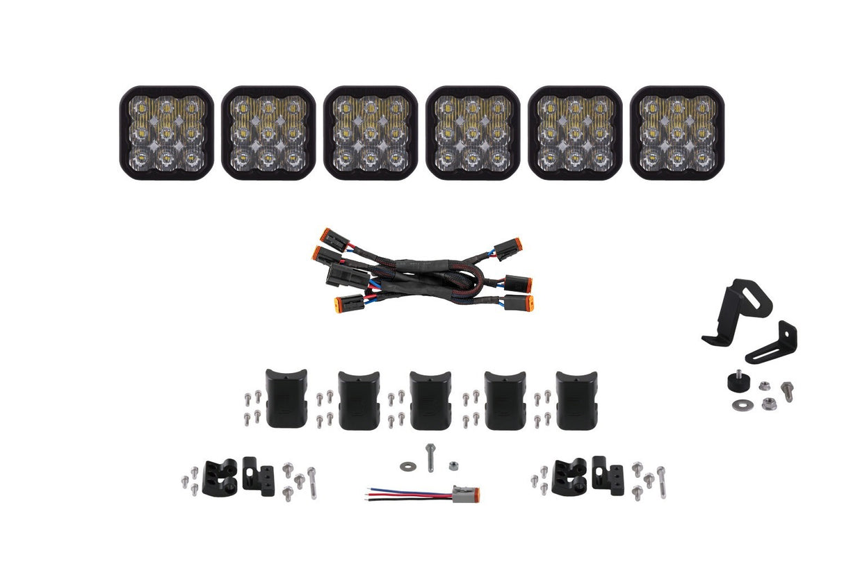 Diode Dynamics - SS5 Pro Universal CrossLink 6-Pod Lightbar White Driving - DD7256