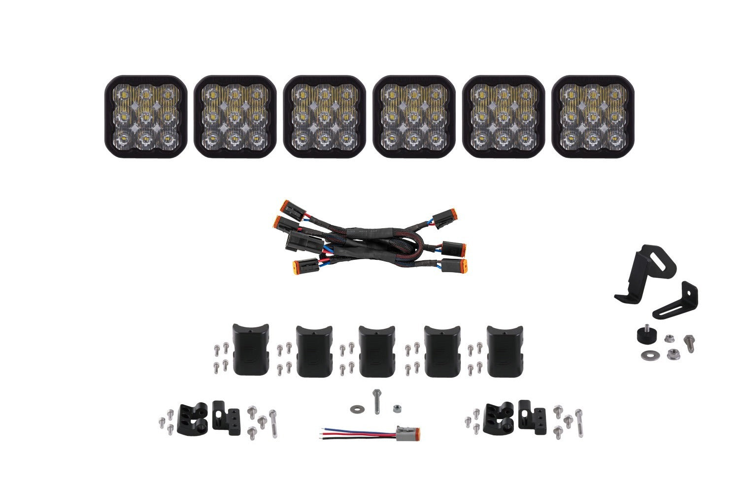 Diode Dynamics - SS5 Pro Universal CrossLink 6-Pod Lightbar White Driving - DD7256