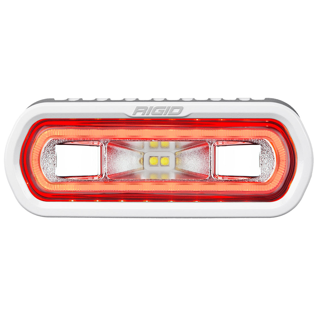 RIGID Industries - 51102 SR-L Series Marine Spreader Pod, 2 Wire, Surface Mount, White W/Red Halo