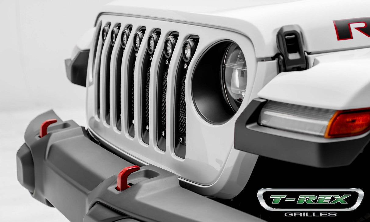 T-Rex Grilles - 1 Pc Small Mesh Mild Steel Torch Grille Insert - Total Light Output 6300 Lm, Includes Universal Wiring Harness - 6314931