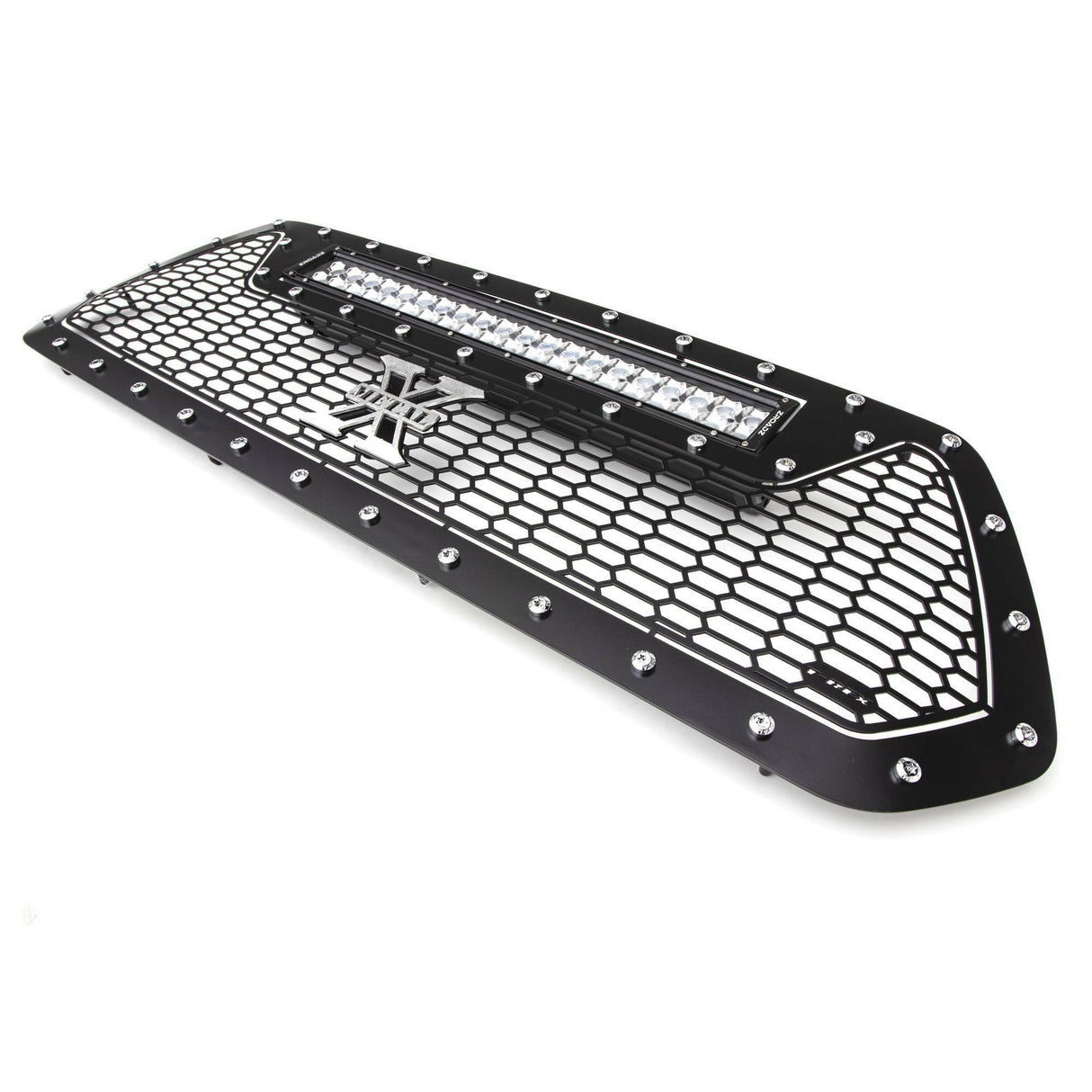 T-Rex Grilles - 1 Pc Laser Cut Pattern Mild Steel Laser Torch Grille Insert - Includes Universal Wiring Harness - 7319411