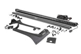 Rough Country - Jeep 50-inch Straight LED Light Bar Upper Windshield Kit w Single-Row Black Series LED (20-22 Gladiator JT, 18-22 Wrangler JL) - 70065