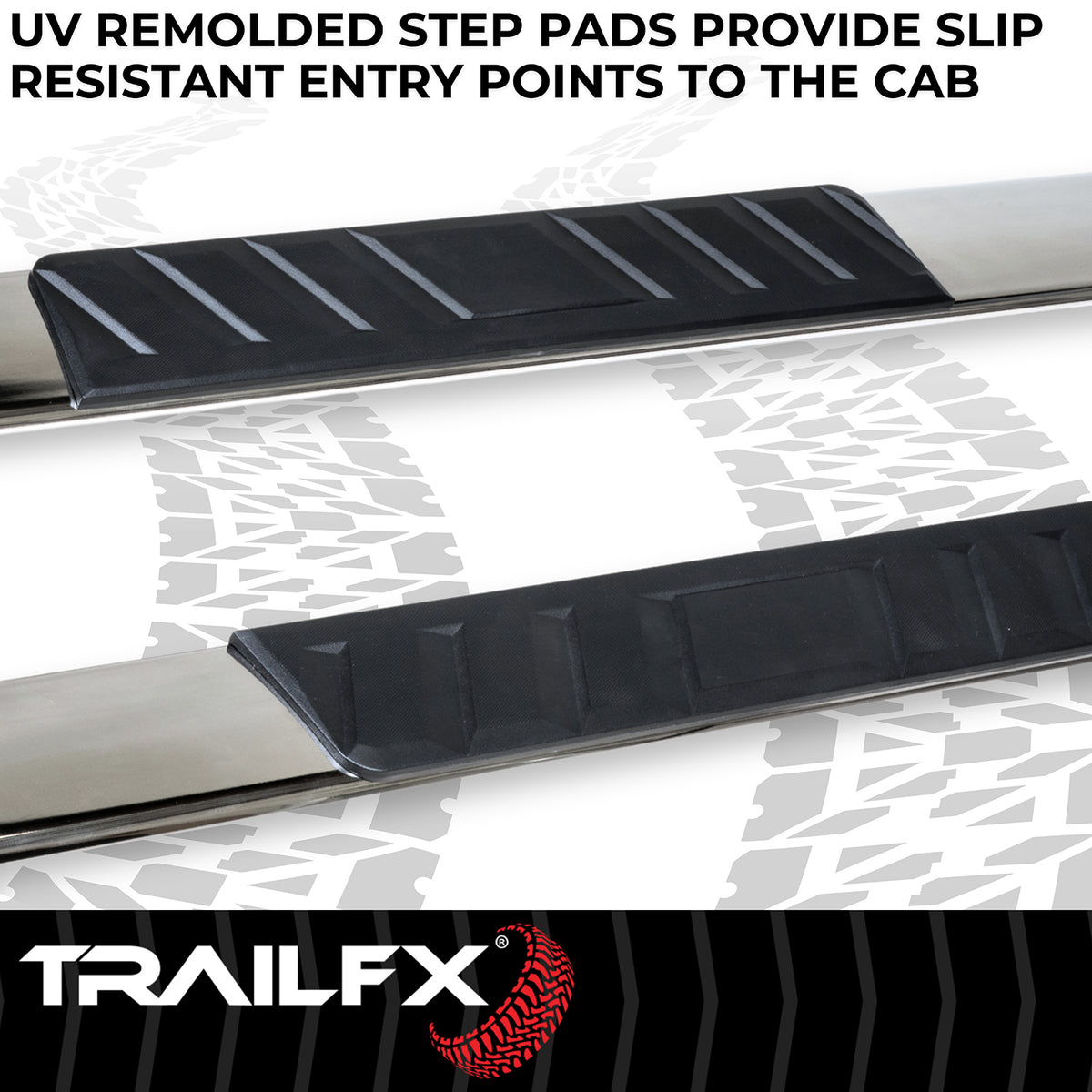 TrailFx - T4 Trapezoid Step Bar For GM Silverado/Sierra Extended-Stainless (A4001S)
