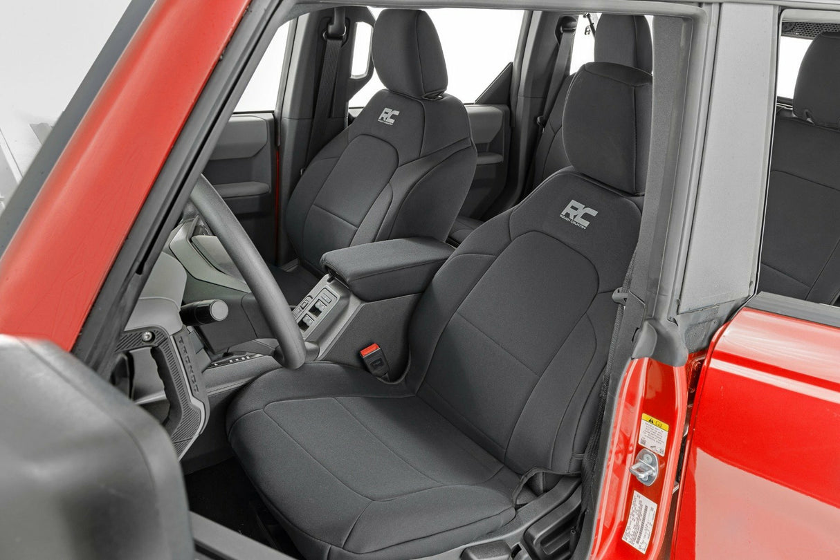 Rough Country - Ford Bronco Seat Covers - 4DR - W Folding RR Armrest - FR & RR - (2021-2023) - 91059