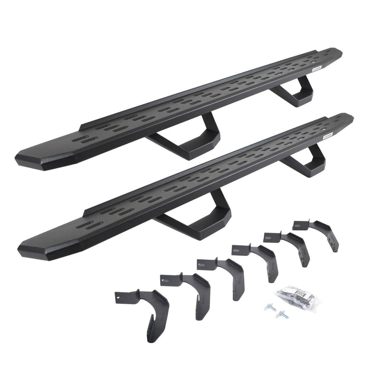 Go Rhino - RB30 Running boards - Complete Kit: RB30 Running board + Brackets + 2 pair RB30 Drop Steps - 6963466820PC