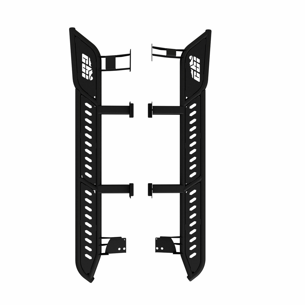 CBI - GX550 Overland Kickout Rock Sliders - Powder Coat Black - 300-000-016-054
