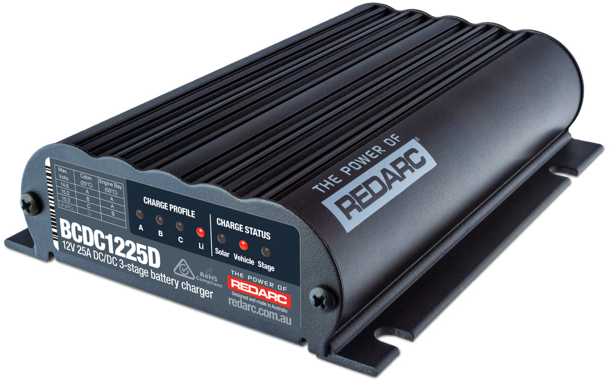 Redarc - Dual Input 25A In-Vehicle Dc Battery Charger - BCDC1225D