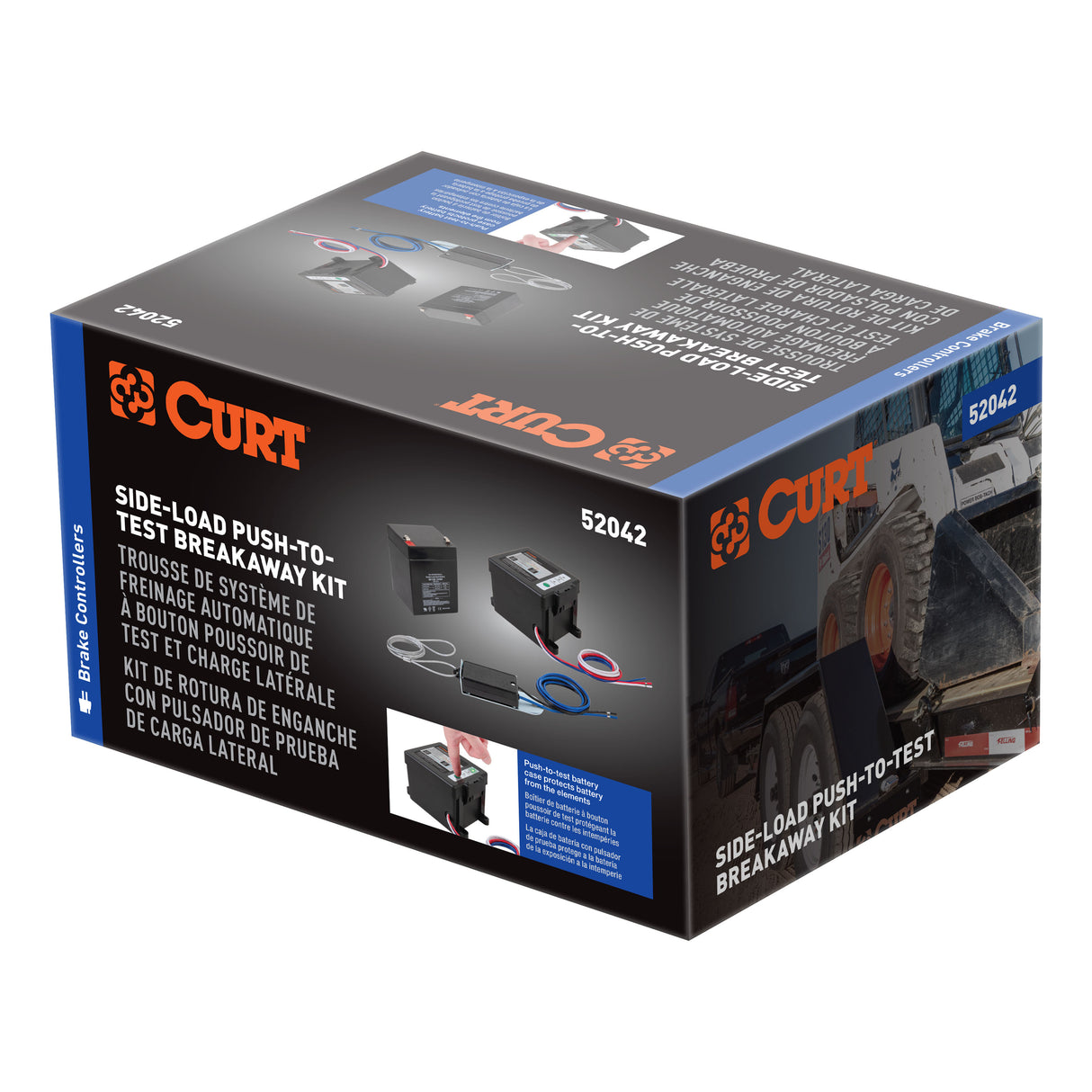 Curt - Push-to-Test Breakaway Kit with Side-Load Battery - 52042