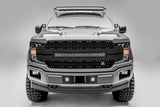 T-Rex Grilles - 1 Pc Laser Cut Pattern Aluminum Torch AL Grille Replacement - Black with black mesh and black trim, Includes Universal Wiring Harness - 6315791