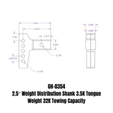 GEN-Y - Hitch GH-0354 2.5" Weight Distribution Shank 3.5K TW 32K Towing - GH-0354