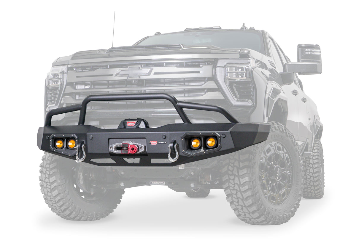 Warn - Ascent Front Bumper with Prerunner Grille Guard for 2024-2026 Chevrolet Silverado 2500/3500 HD - 110917